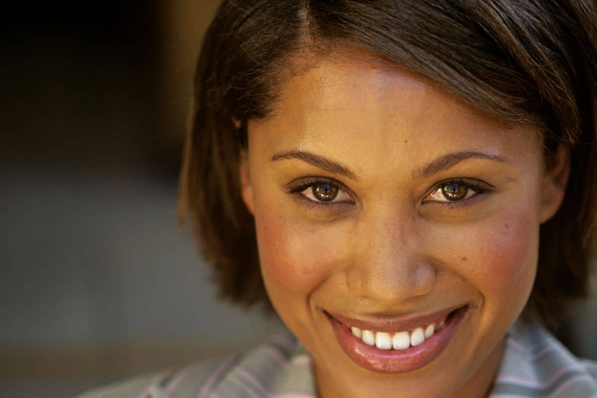 woman smiling with a gorgeous smile