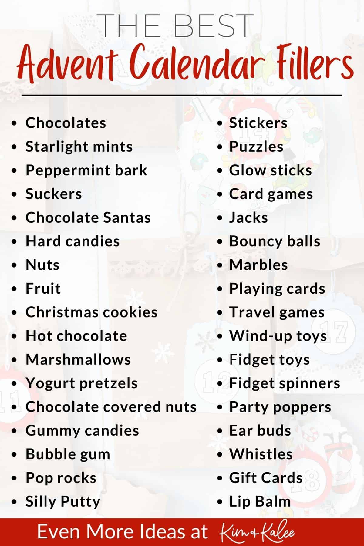 List of the best advent calendar fillers