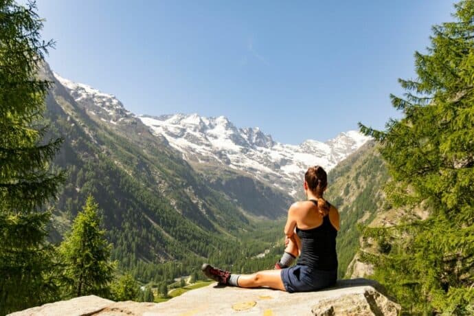 woman on a hike