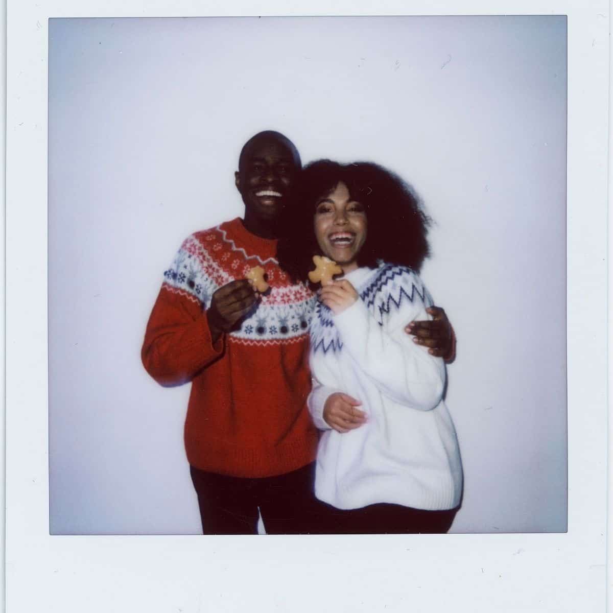 Couple at a Ugly Christmas Sweater Party