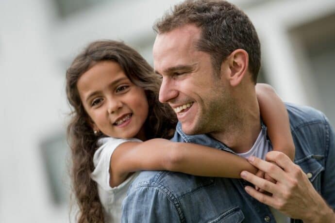 father daughter date ideas - daughter on dad's shoulders