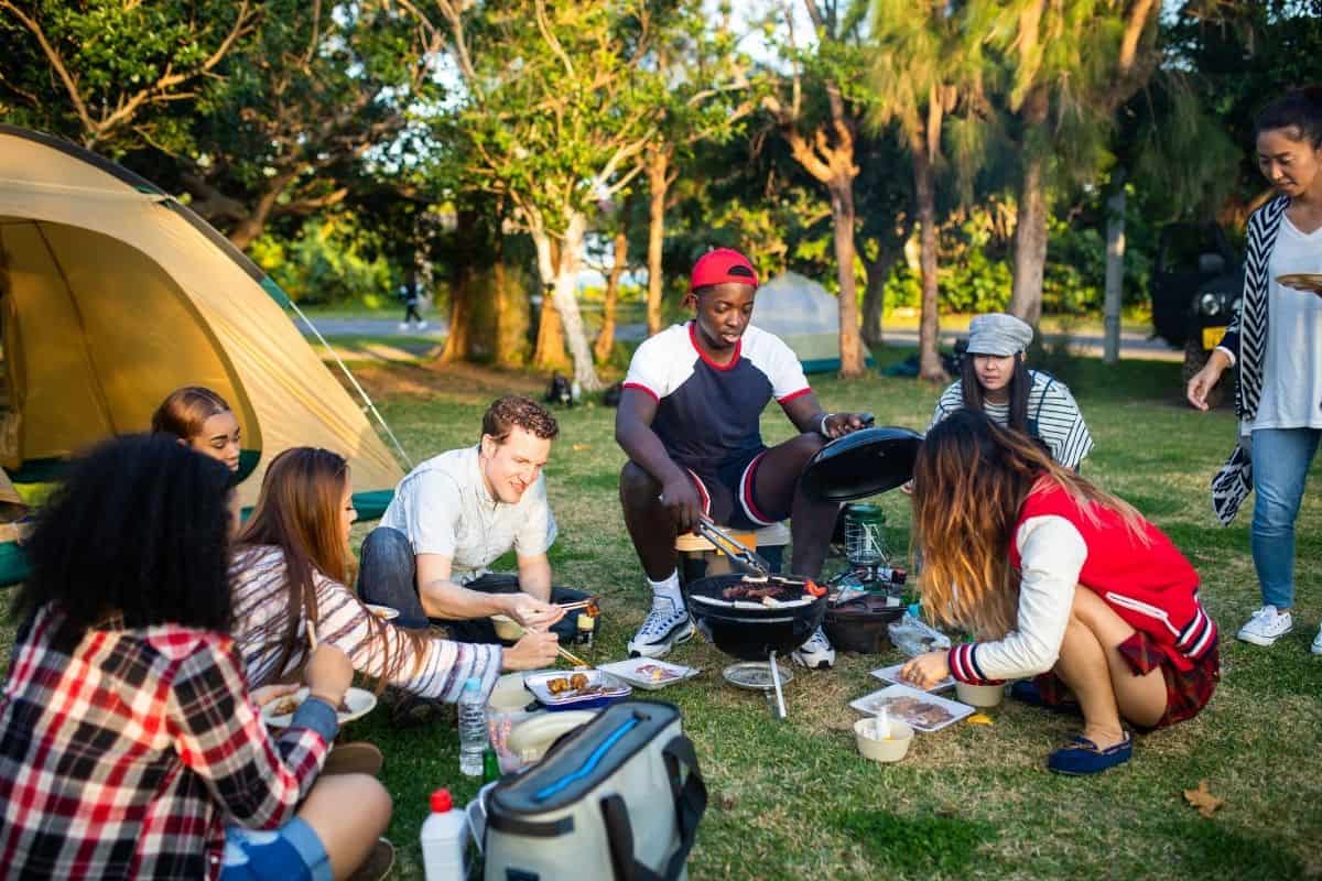 friends camping