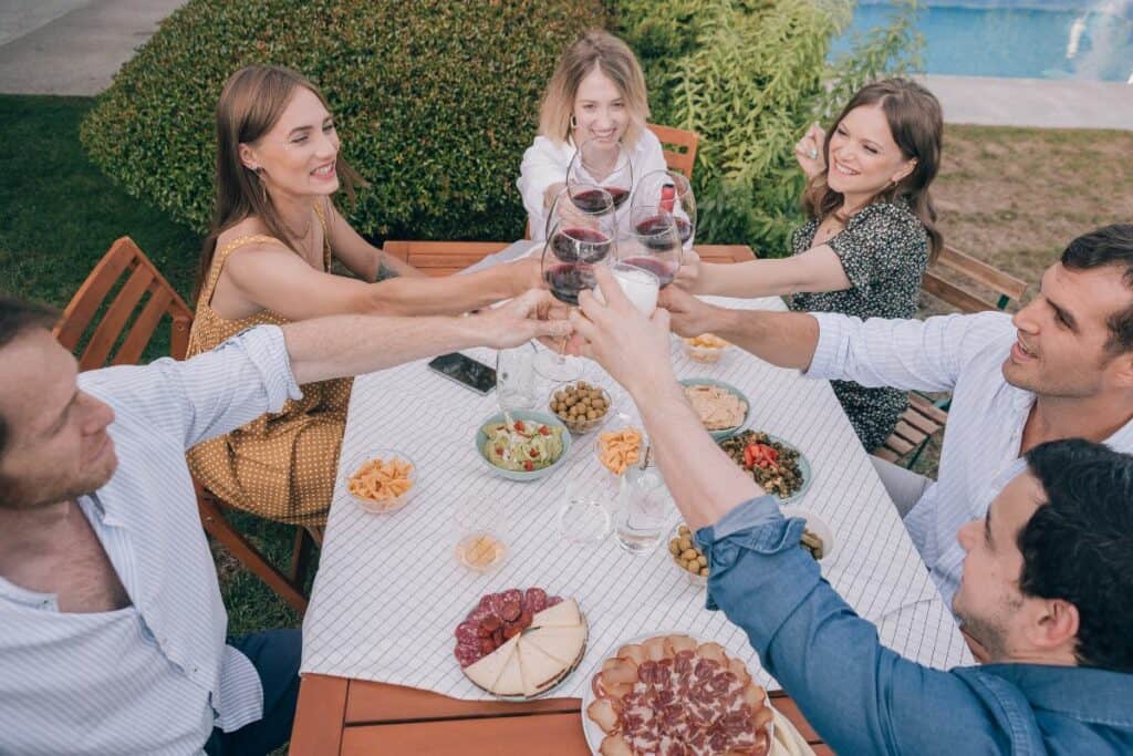 outside picnic with friends