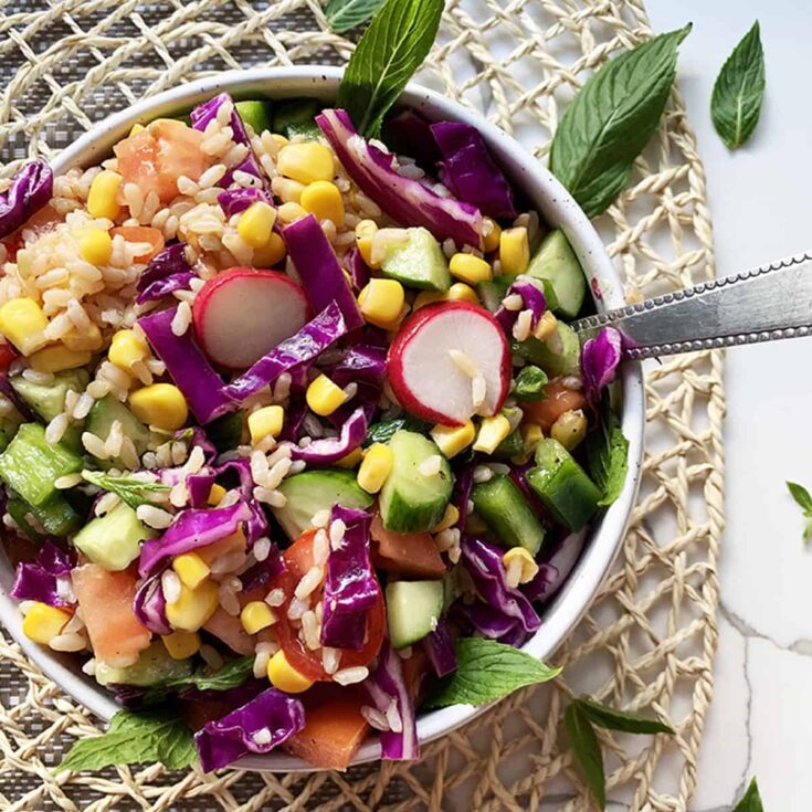 Image for Vegan Brown Rice and Chickpea Salad