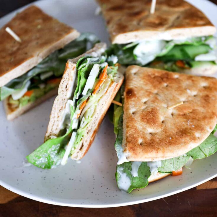 Image for Cucumber Avocado Vegetarian Pita Sandwich