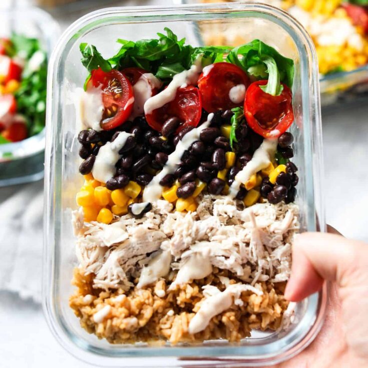 Image for Chicken Burrito Bowls Meal Prep