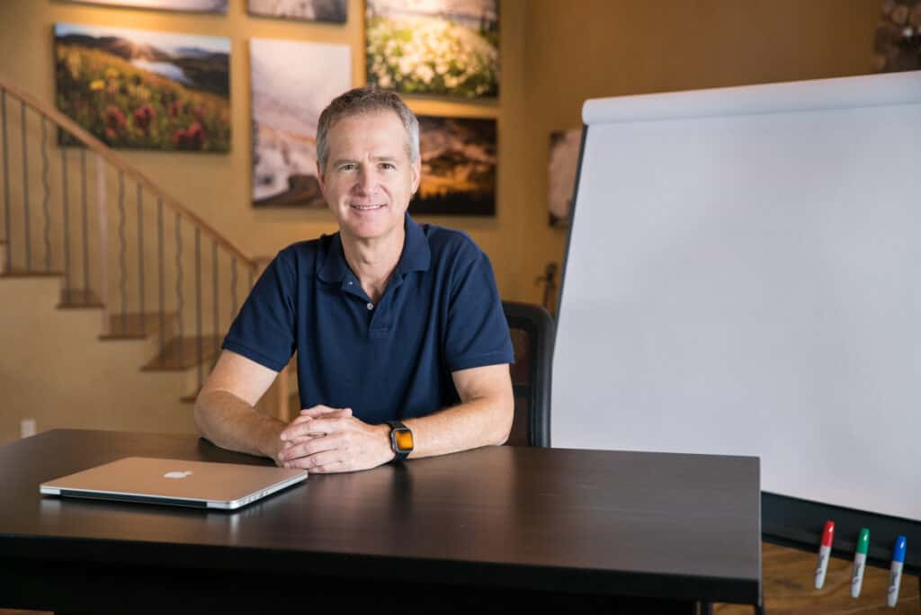 jeff with laptop and whiteboard