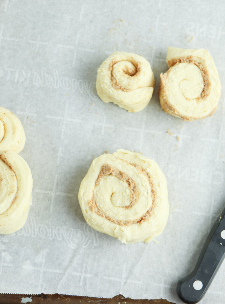 snowman cinnamon roll process