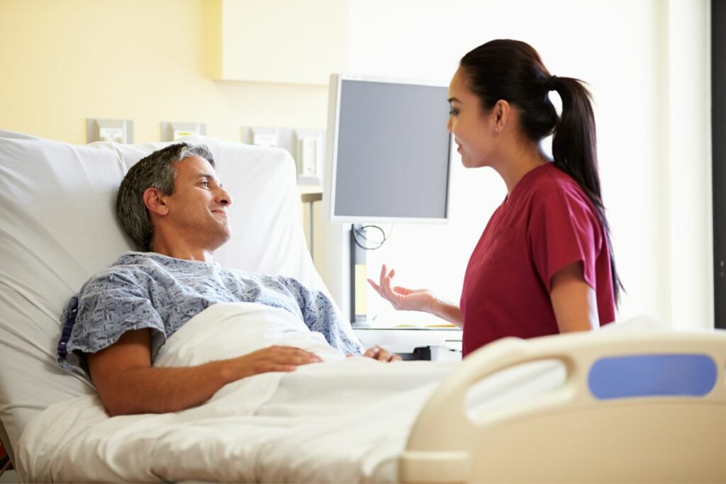 young man in the hospital bed