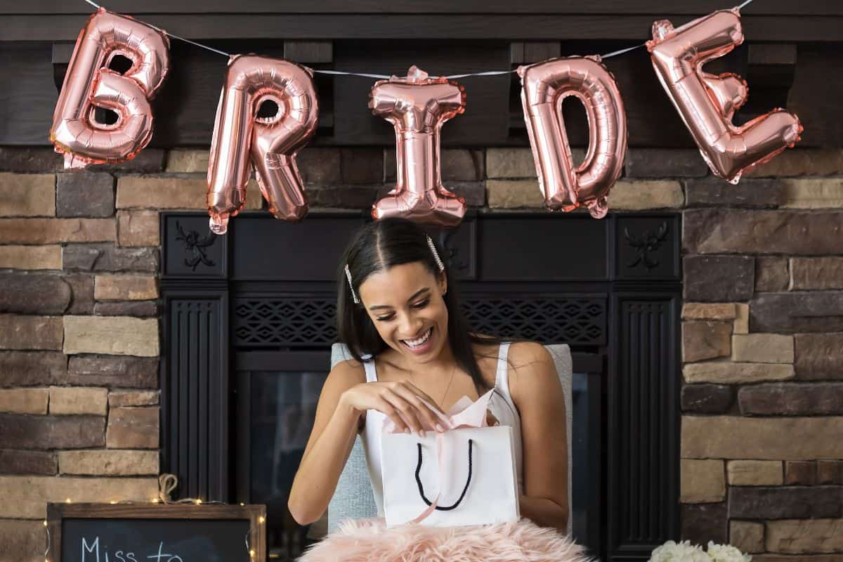 bride opening presents