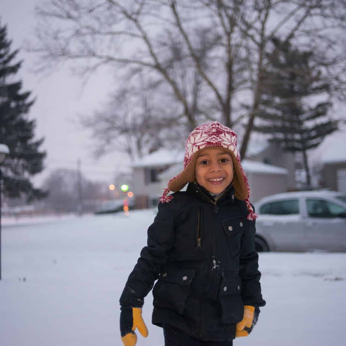 little girl in the snow