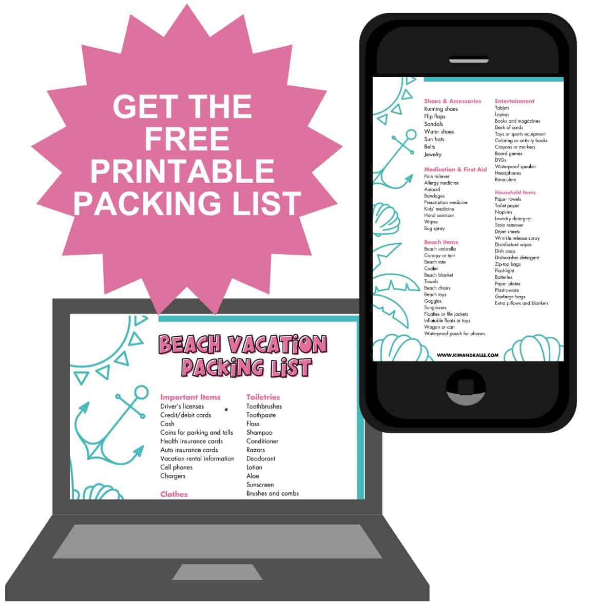 Best Printable Family Beach Vacation Packing List