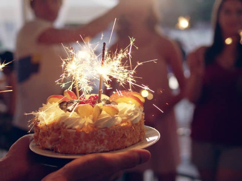 birthday cake with large candles