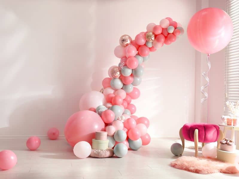 pink balloon arch