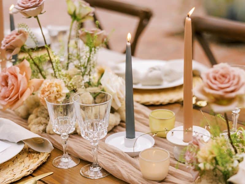 fresh flowers on a table outside