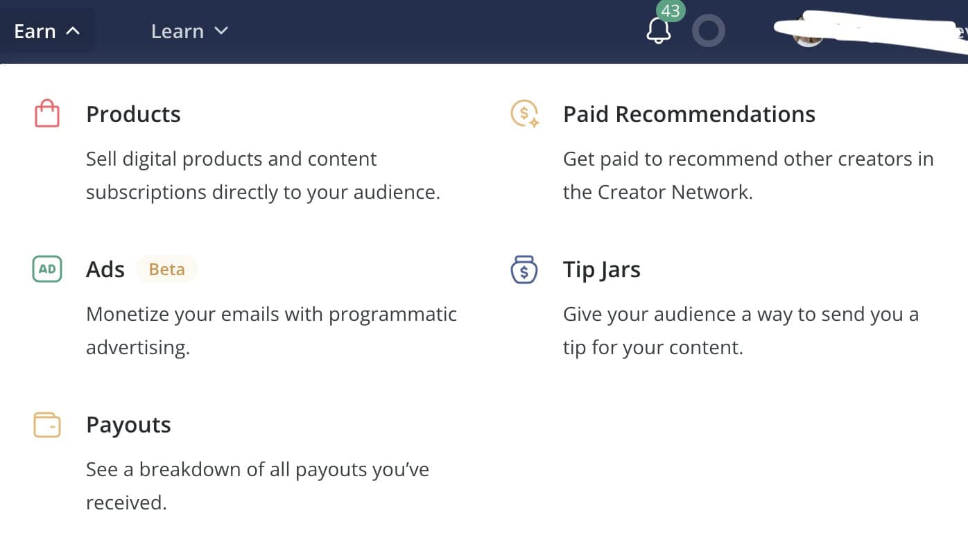 Monetization on ConvertKit Screenshot