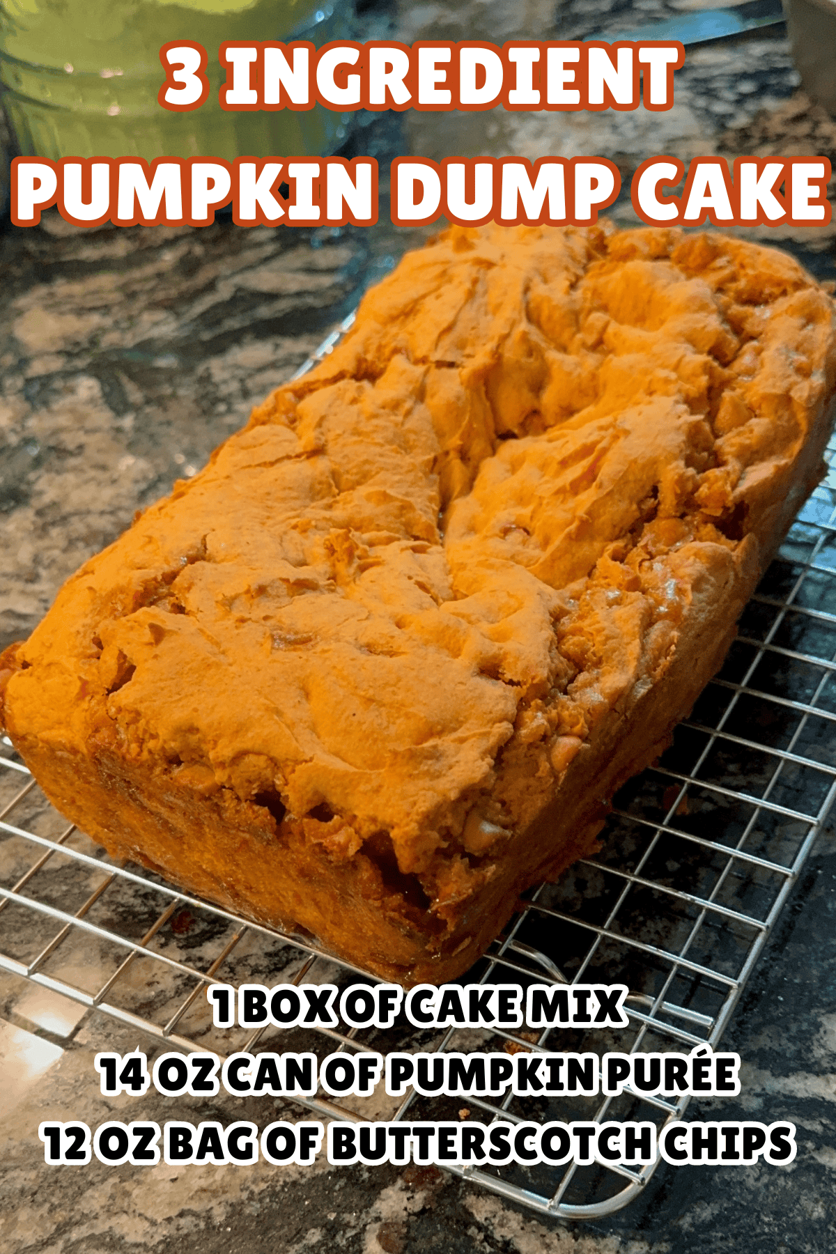 infographic for this easy pumpkin dump cake dessert