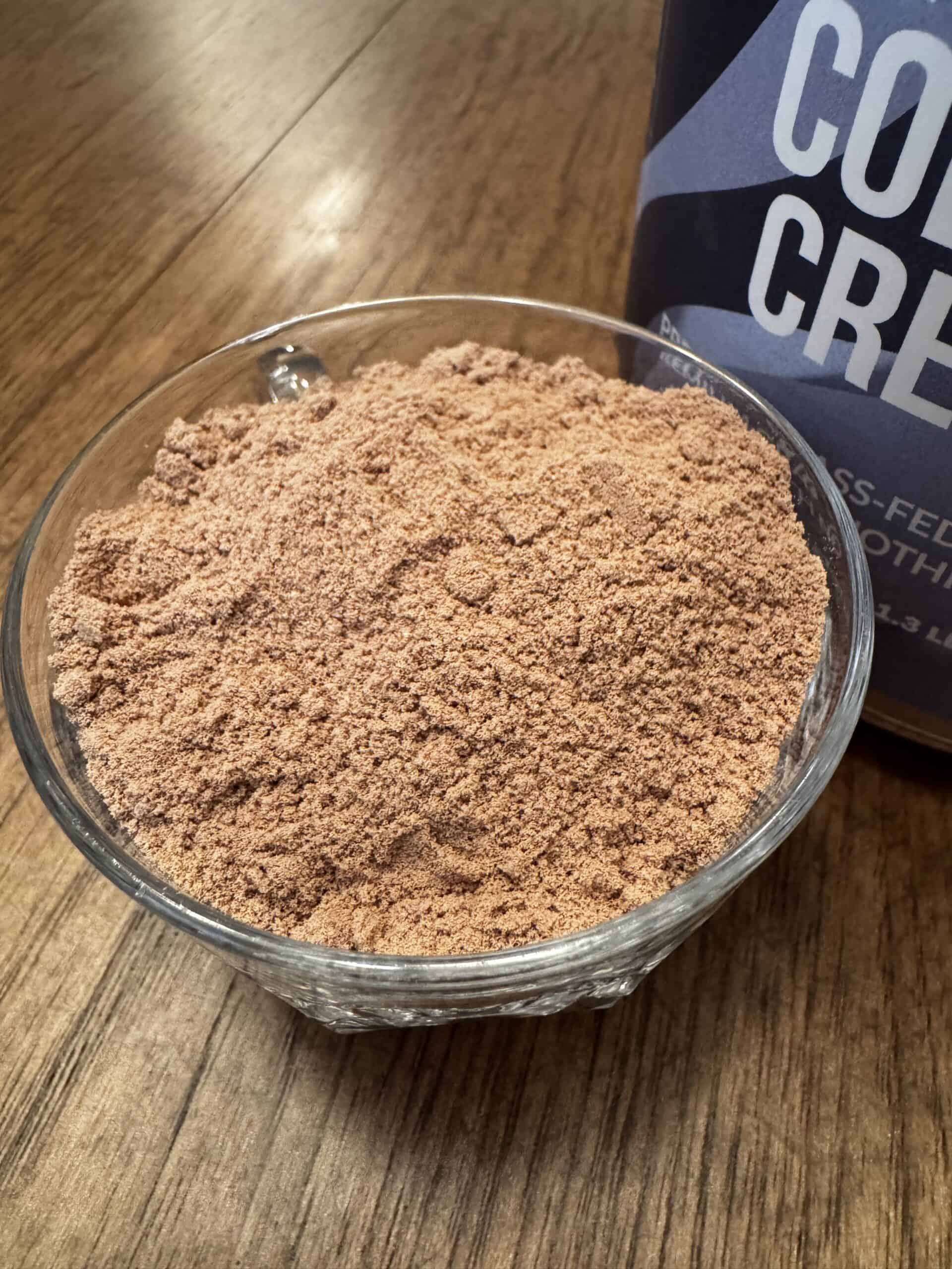 close up of the naked chocolate collagen creamer