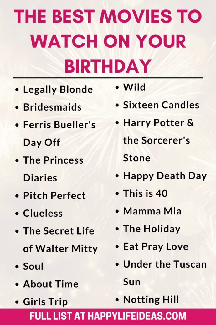 the best movies to watch on your birthday infographic list