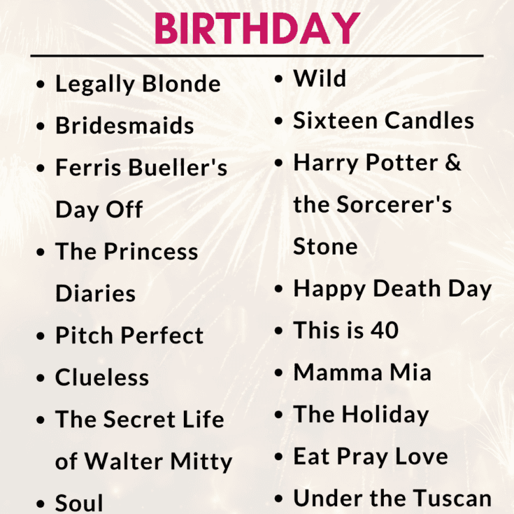 the best movies to watch on your birthday infographic list